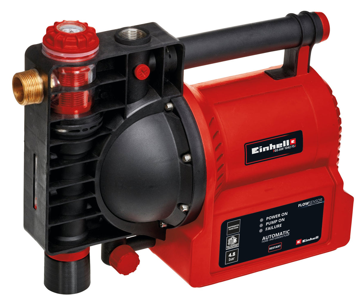 Hidrofor apa menajera Einhell GE - AW 1042 FS, 1.050 W, indicator umplere cu apa/murdarie/aspiratie, protectie la mers fara apa, protectie la oparire/termostatica, supapa de sens unic Einhell - scule electrice si unelte profesionale - BricoMart