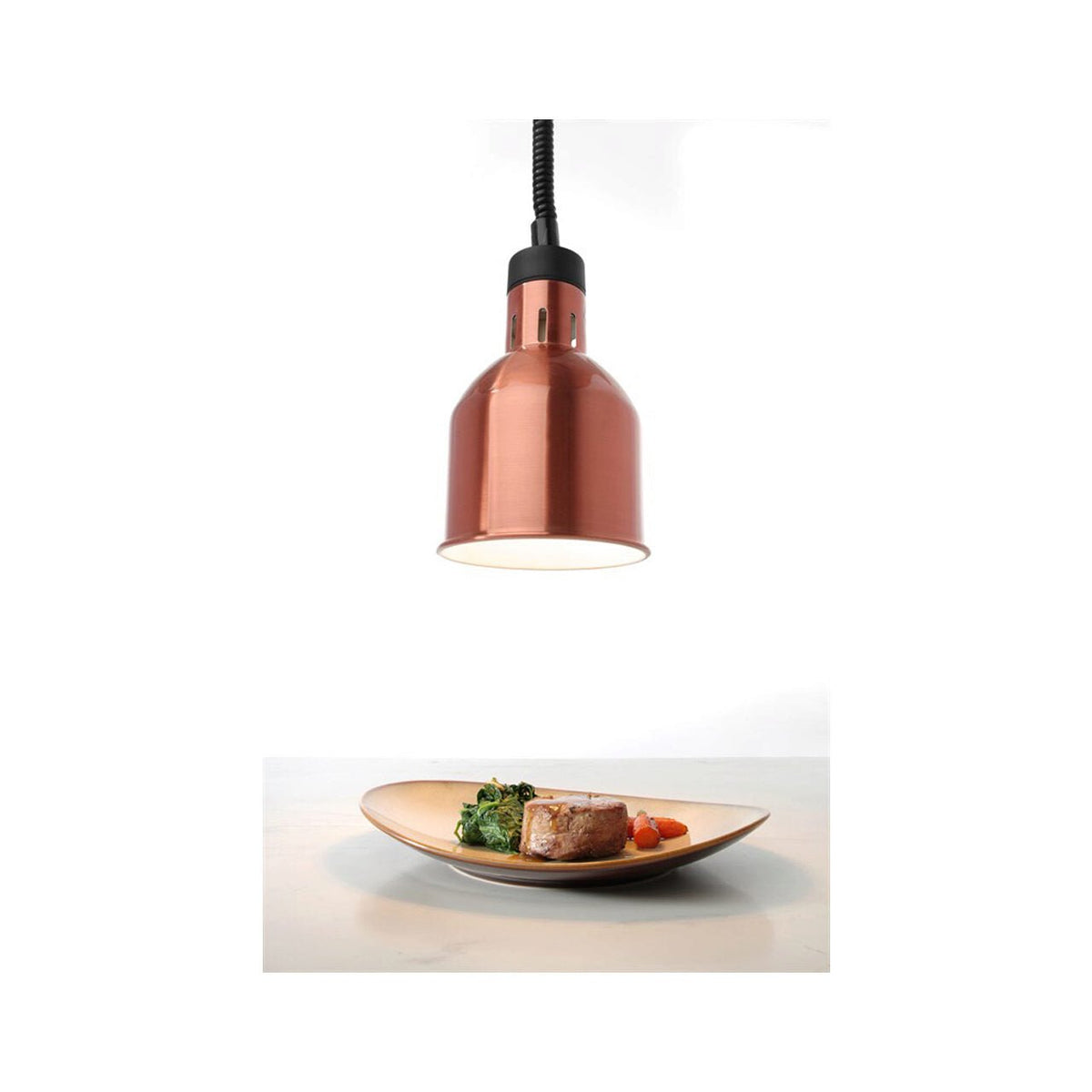 Lampa de incalzire cilindrica, finisaj cupru ø175x(H)250
