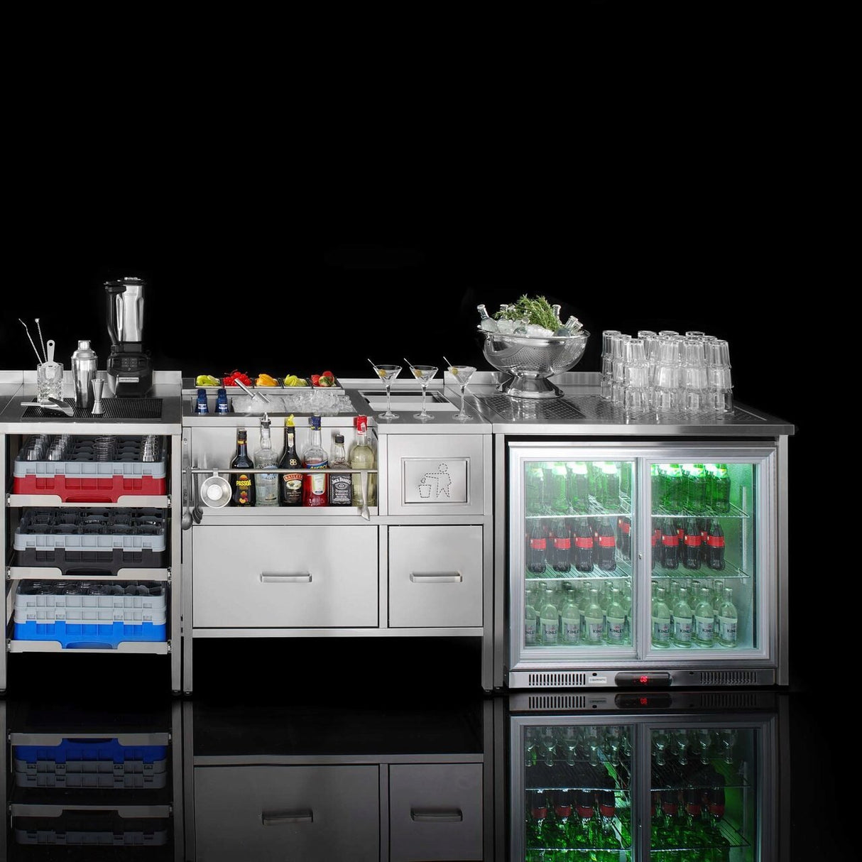 Masă de bar Oxygen Construction, argintie 700x650x(H)900 mm, Barmatic