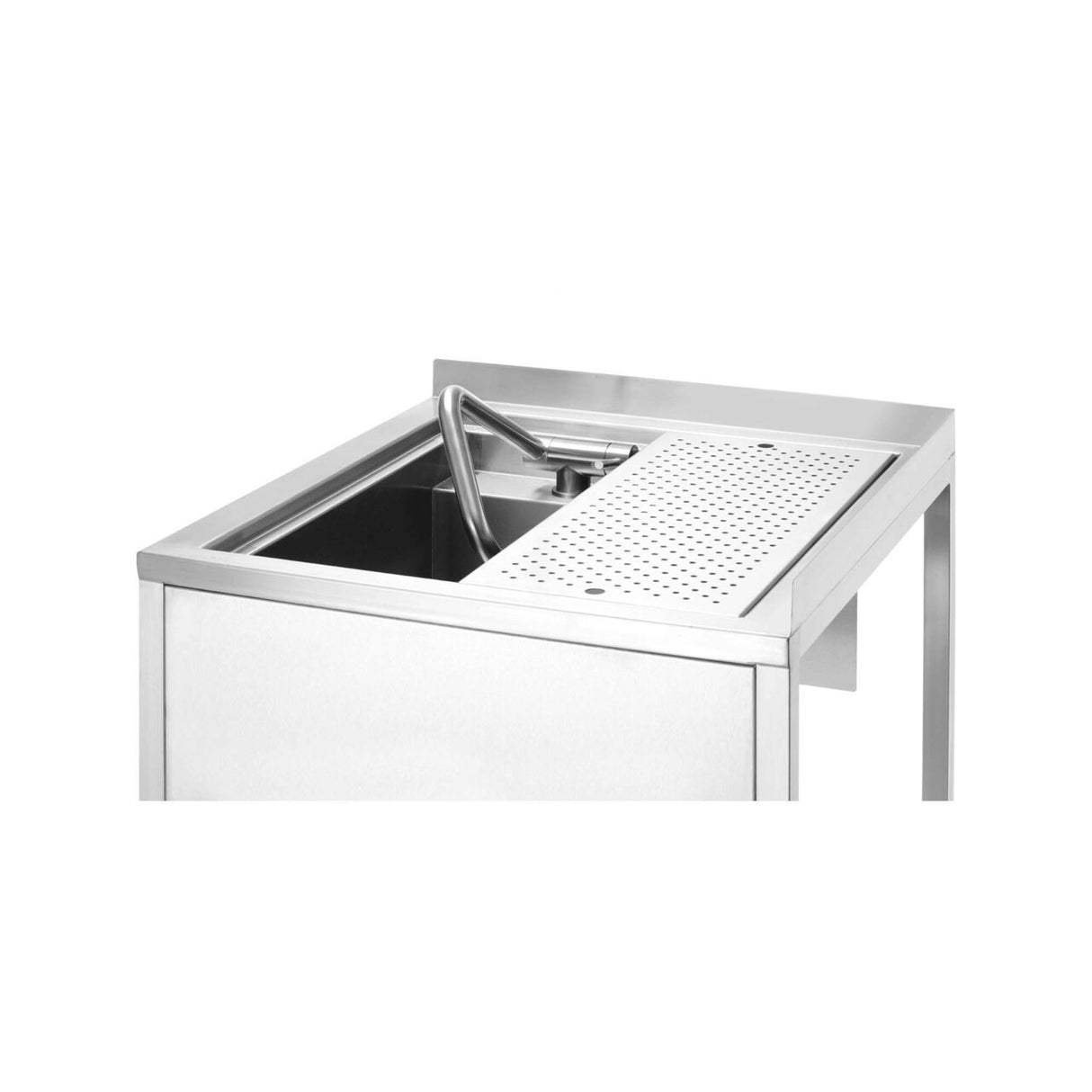 Masa de colt Oxygen Hybrid cu vas de chiuveta ascuns si spalator de carafe, 650x650x(h)900mm Barbatic