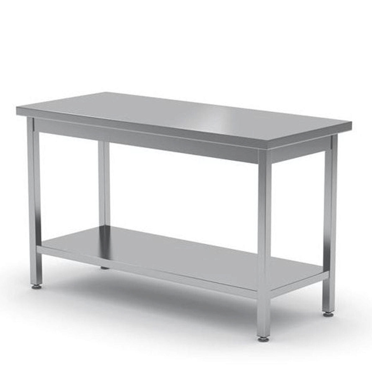 Masa de lucru centrala, cu raft, dimensiuni 1400x600x(H)850 mm