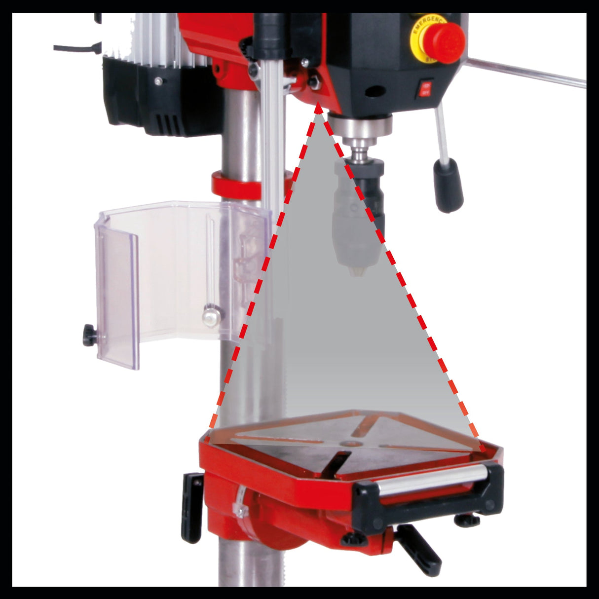 Masina de gaurit cu coloana Einhell TE - BD 750 E, 750 W, 450 - 2500 rpm, motor cu inductie, control infinit al vitezei, mandrina cu schimbare rapida pentru burghie de la 1 mm la 16 mm, mandrina MK2, opritor de adancime Einhell - scule electrice si unelte profesionale - BricoMart