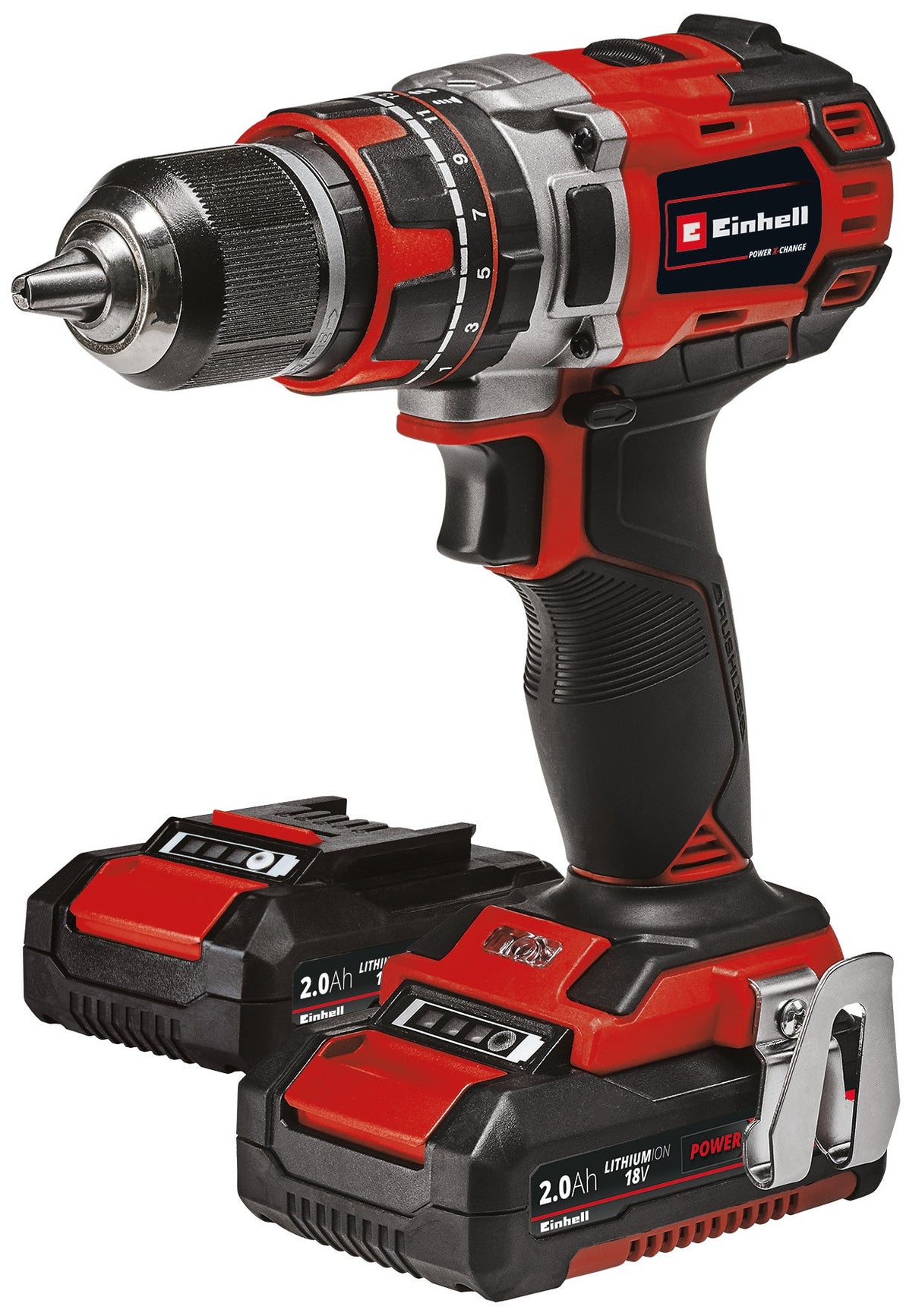 Masina de gaurit si insurubat (bormasina) cu impact pe acumulator Einhell Professional TE - CD 18/50 Li - i BL Kit Power X - Change, 18 V, motor fara perii, incl. doua baterii reincarcabile PXC de 2,0 Ah si incarcator, S35 E - Box Einhell - scule electrice si unelte profesionale - BricoMart