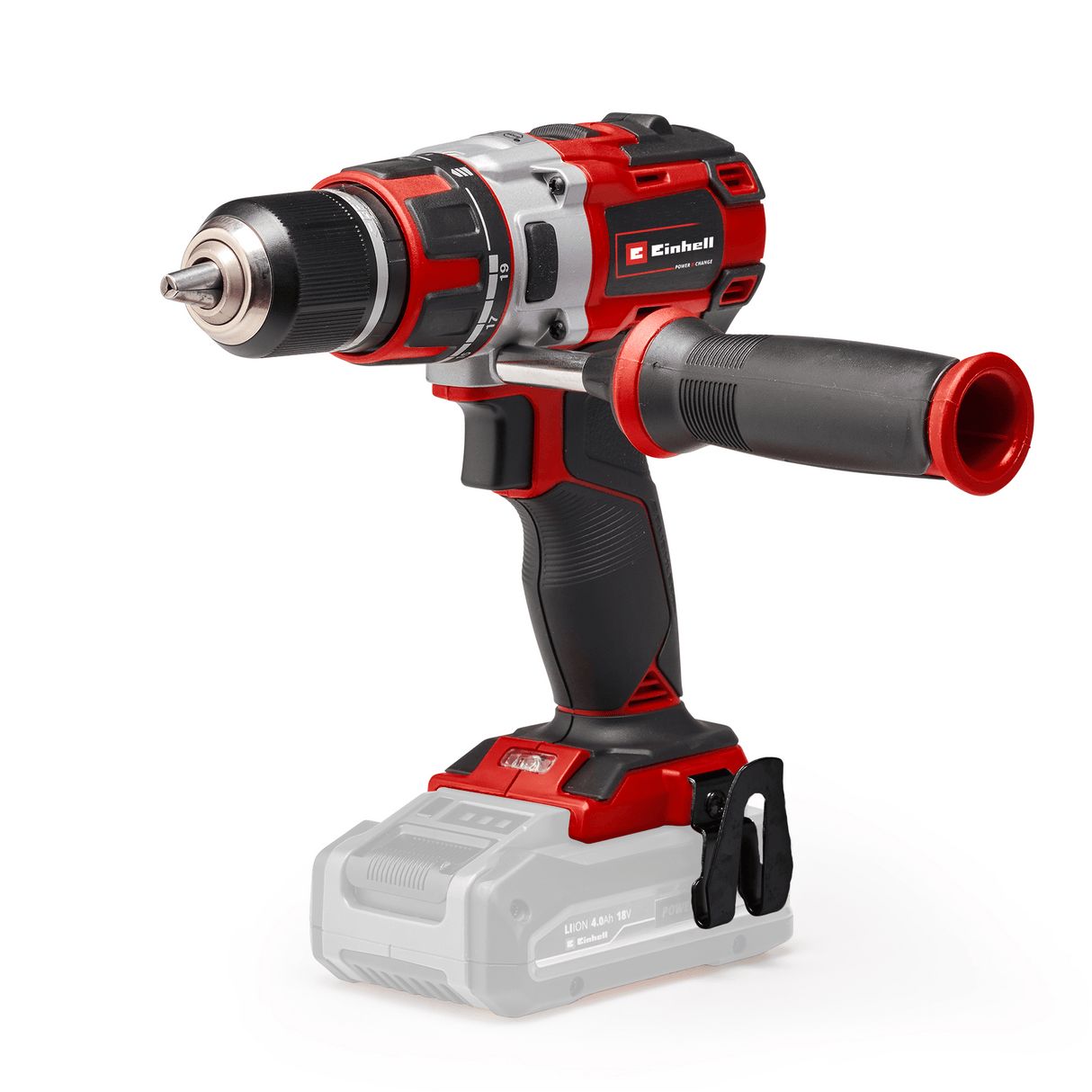 Masina de gaurit si insurubat (bormasina) pe acumulator Einhell Professional TP - CD 18 Li Brushless Solo Power X - Change Li - Ion, Rosu, 18 V, 2 viteze, 60 Nm, motor fara perii, lumina LED, fara baterie si incarcator Einhell - scule electrice si unelte profesionale - BricoMart