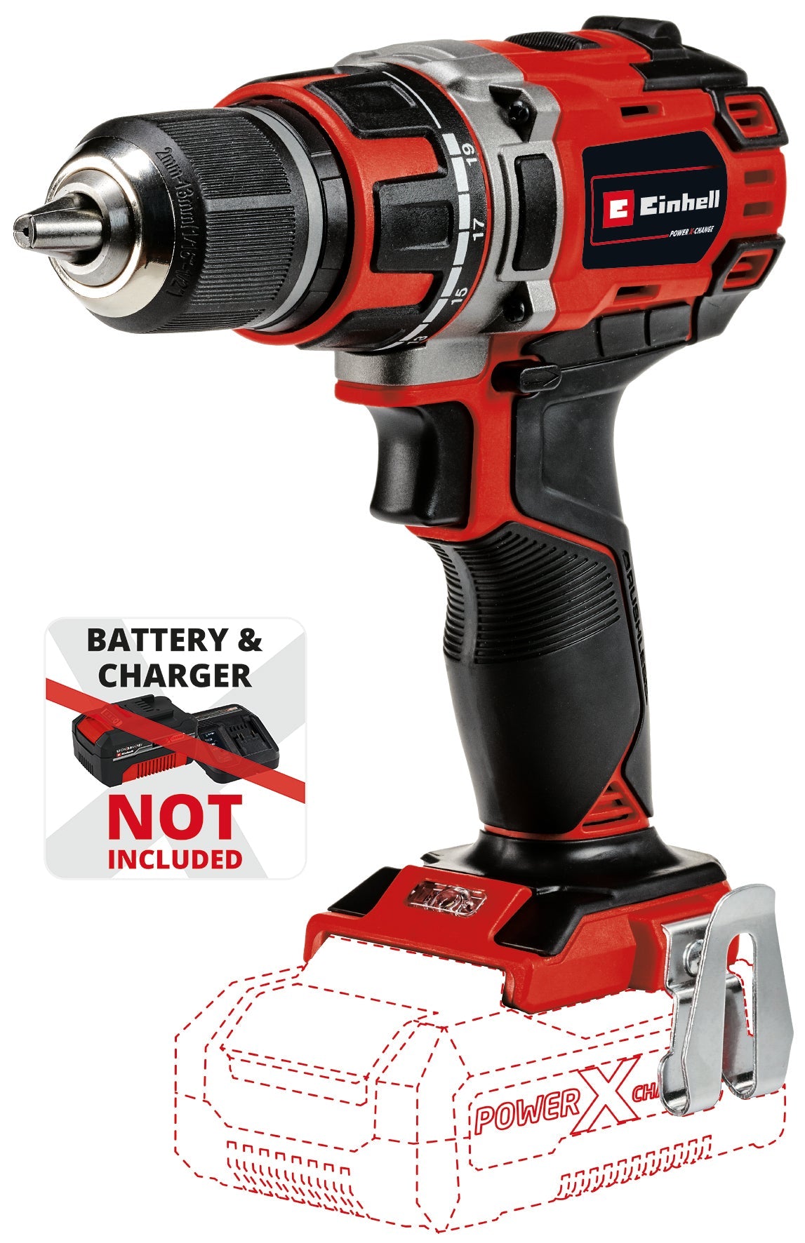 Masina de gaurit si insurubat (bormasina) pe acumulator Einhell Professional TP - CD 18/50 Li BL Solo Power X - Change, 18 V, angrenaj cu 2 trepte, motor fara perii, control electronic al vitezei, livrata fara acumulator Einhell - scule electrice si unelte profesionale - BricoMart