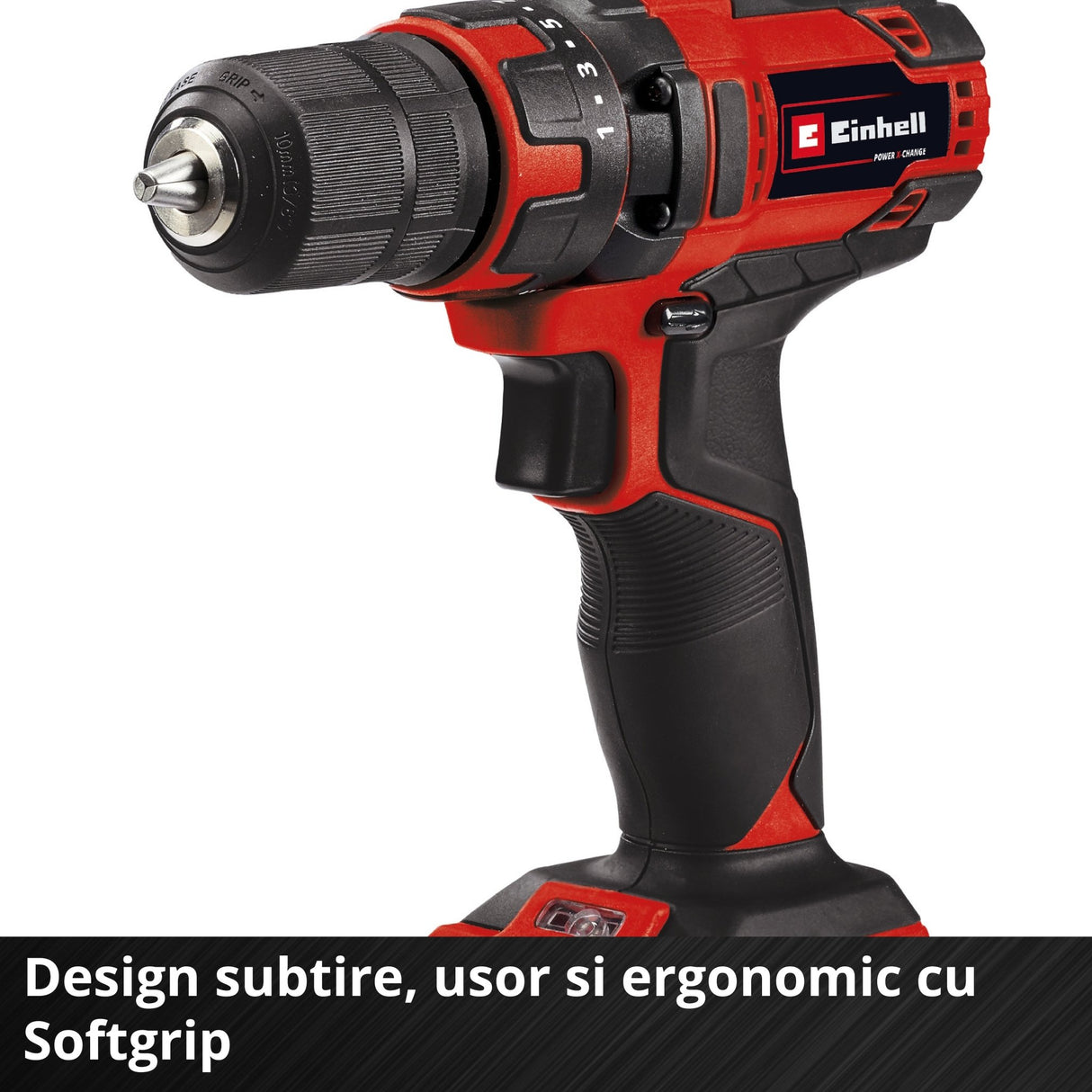 Masina de gaurit si insurubat (bormasina) pe acumulator Einhell TC - CD 18/35 Li - Solo Power X - Change, Li - Ion, 18 V, 550 rpm, 35 Nm, mandrina de 10 mm, fara baterie si incarcator Einhell - scule electrice si unelte profesionale - BricoMart