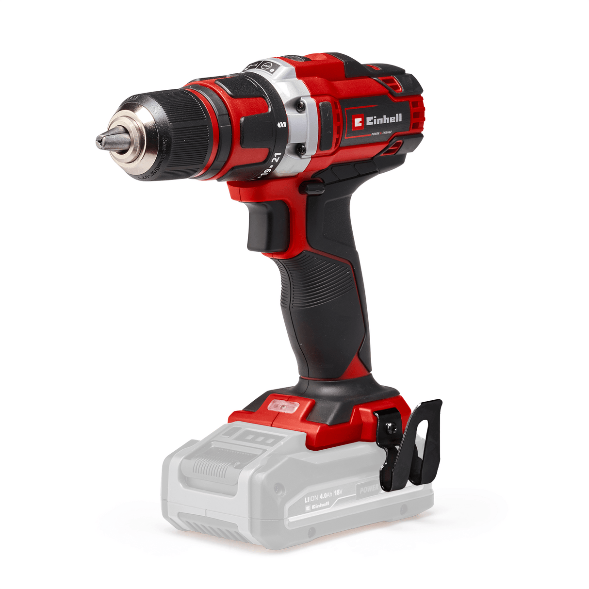 Masina de gaurit si insurubat (bormasina) pe acumulator Einhell TE - CD 18/40 Li - Solo Power X - Change, itiu - ion, 18 V, cuplu maxim 40 Nm in 21 de trepte, angrenaj cu 2 trepte pentru gaurire si insurubare, viteza electronica Einhell - scule electrice si unelte profesionale - BricoMart