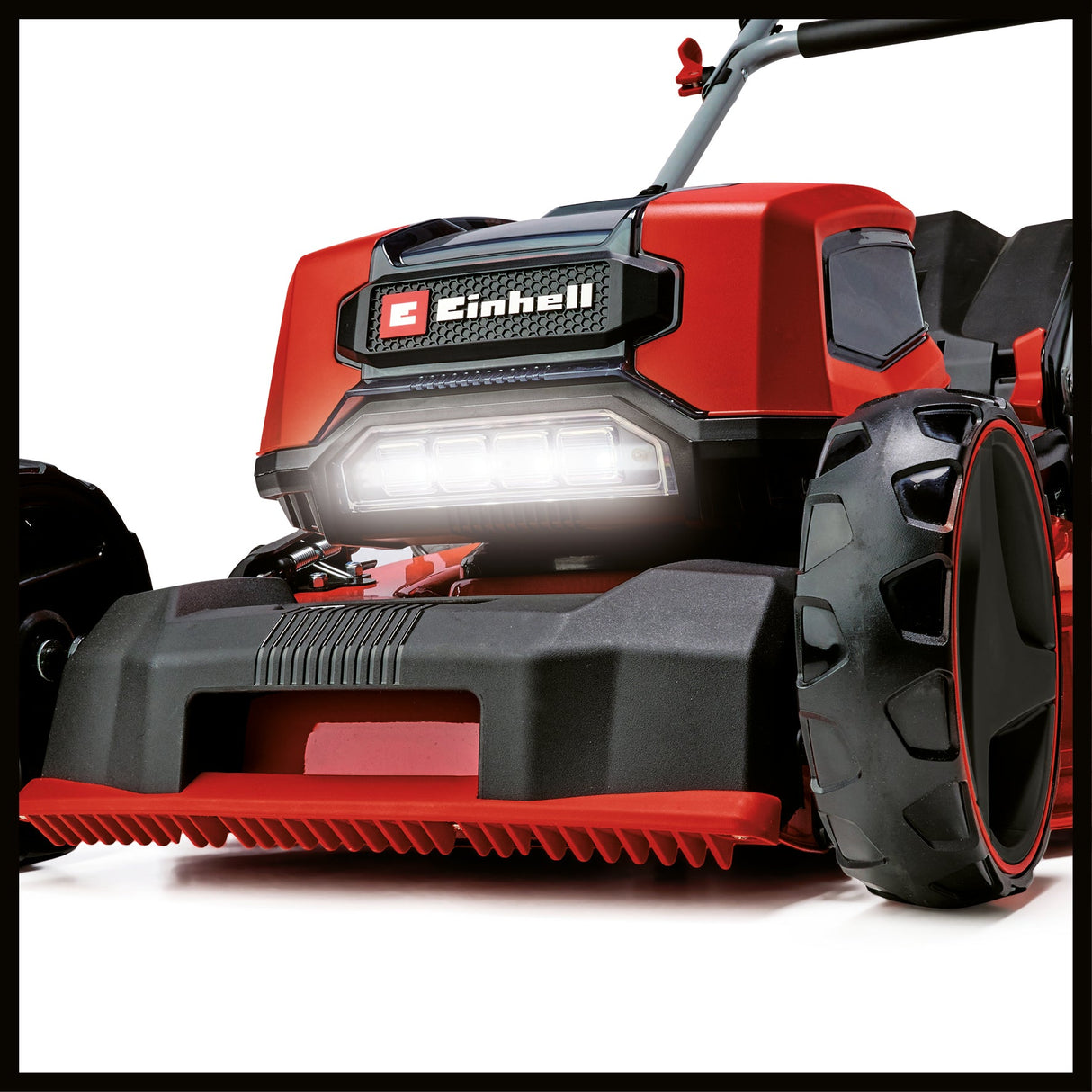 Masina de tuns iarba/gazon pe acumulator Einhell GP - CM 36/52 S Li BL Kit Power X - Change (36 V, latime de taiere 52 cm, pana la 1200 m², motor fara perii, colector de iarba de 65 L, tractiune integrala, incl. 4x baterii de 5,2 Ah + 2x incarcator dublu Einhell - scule electrice si unelte profesionale - BricoMart