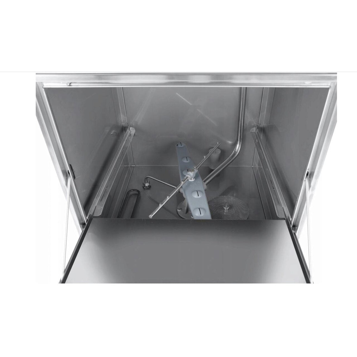 Masina profesionala de spalat vase K 50 cu pompa de evacuare 50 x 50 control electromecanic 400 W Hendi Inox 570x600(+370)x(H)830 mm