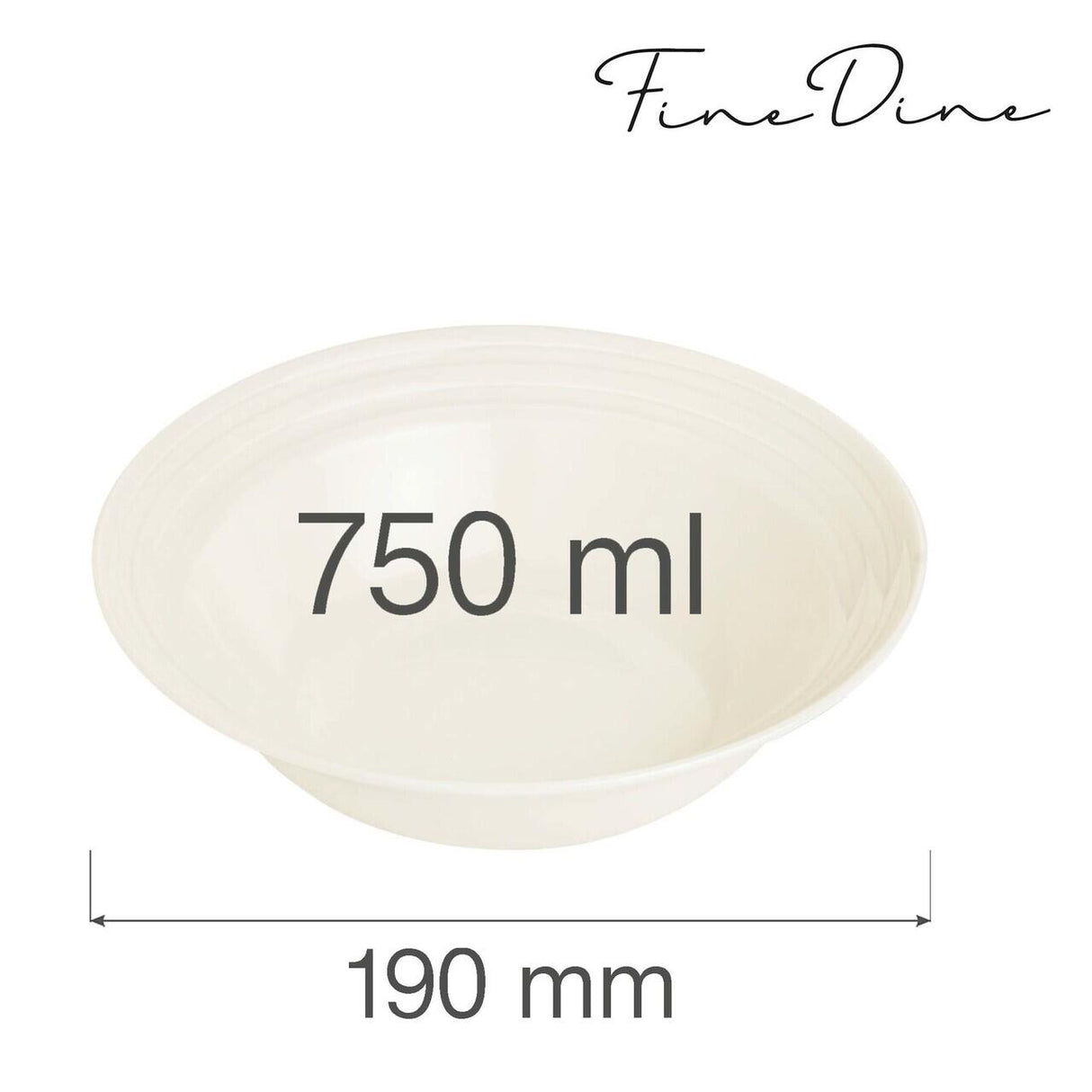 Bol Fine Dine, Crema 750 ml, 190 mm