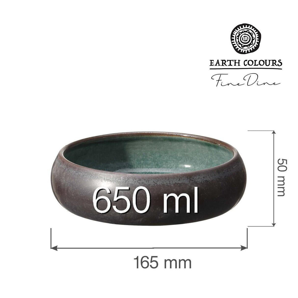 Bol Goro Brown Green 165mm, 650ml Fine Dine