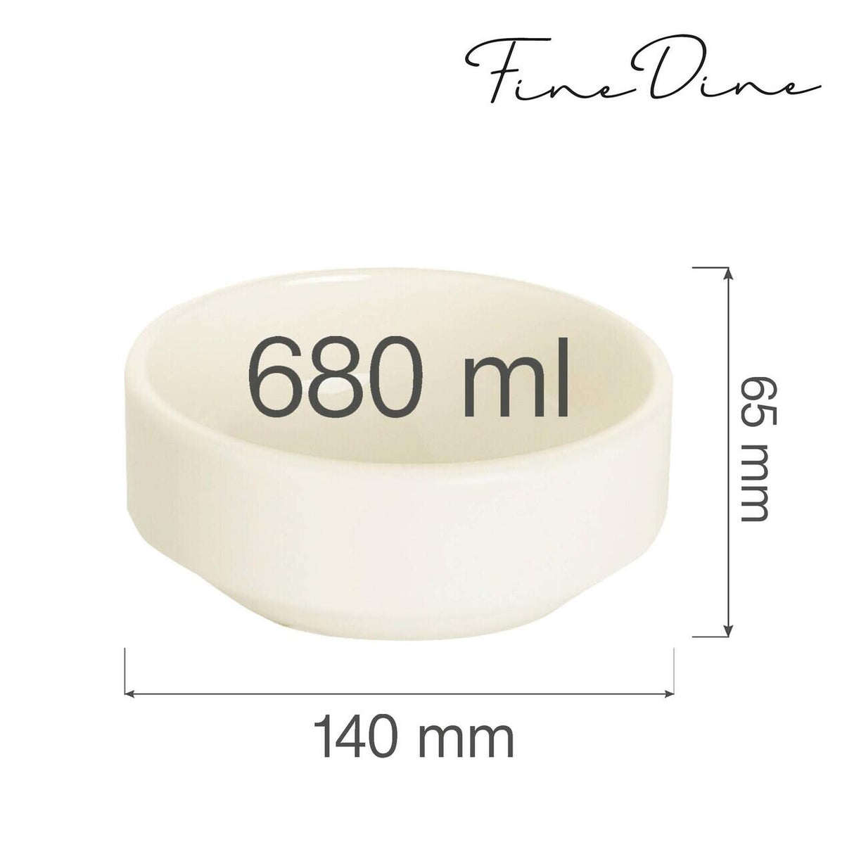 Bol stivuibil Fine Dine, Crema 660 ml, 140 mm