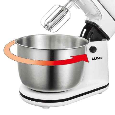 MIXER DE MÂNĂ CU BOL DIN OȚEL INOXIDABIL Lund 67791 , 500W , 3 L , Turbo , 700 W , sistem de răcire eficient Lund - scule electrice si unelte profesionale - BricoMart