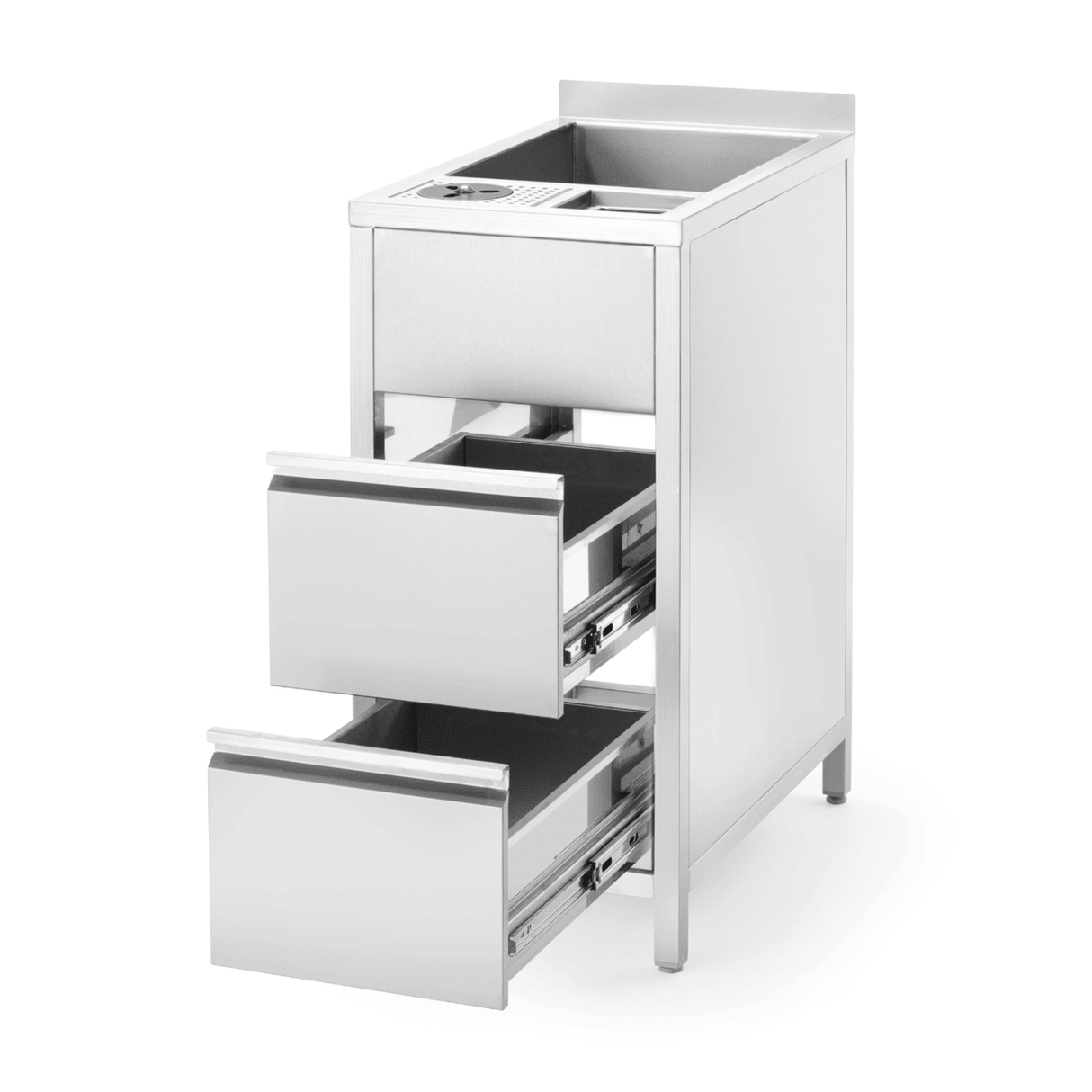 Modul auxiliar Boston Caddy pentru spălare și depozitare, cu bazin de gheață, 400×650×(H)900 mm Barmatic