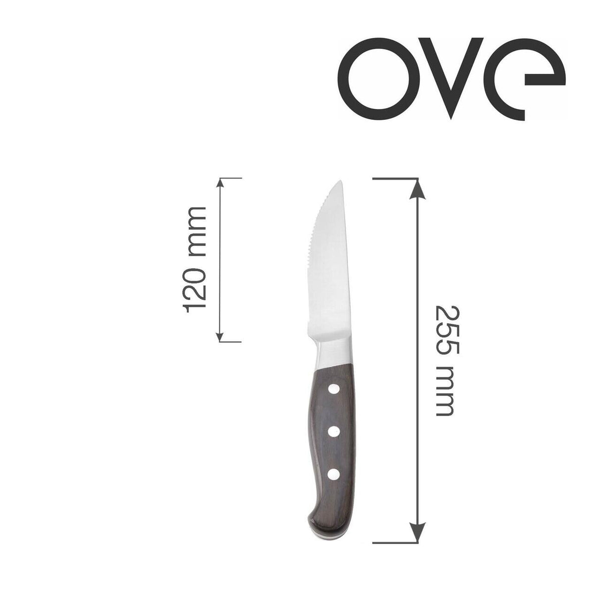 Cutit jumbo pentru friptura Corfu, OVE, 255 mm, set de 6 buc.