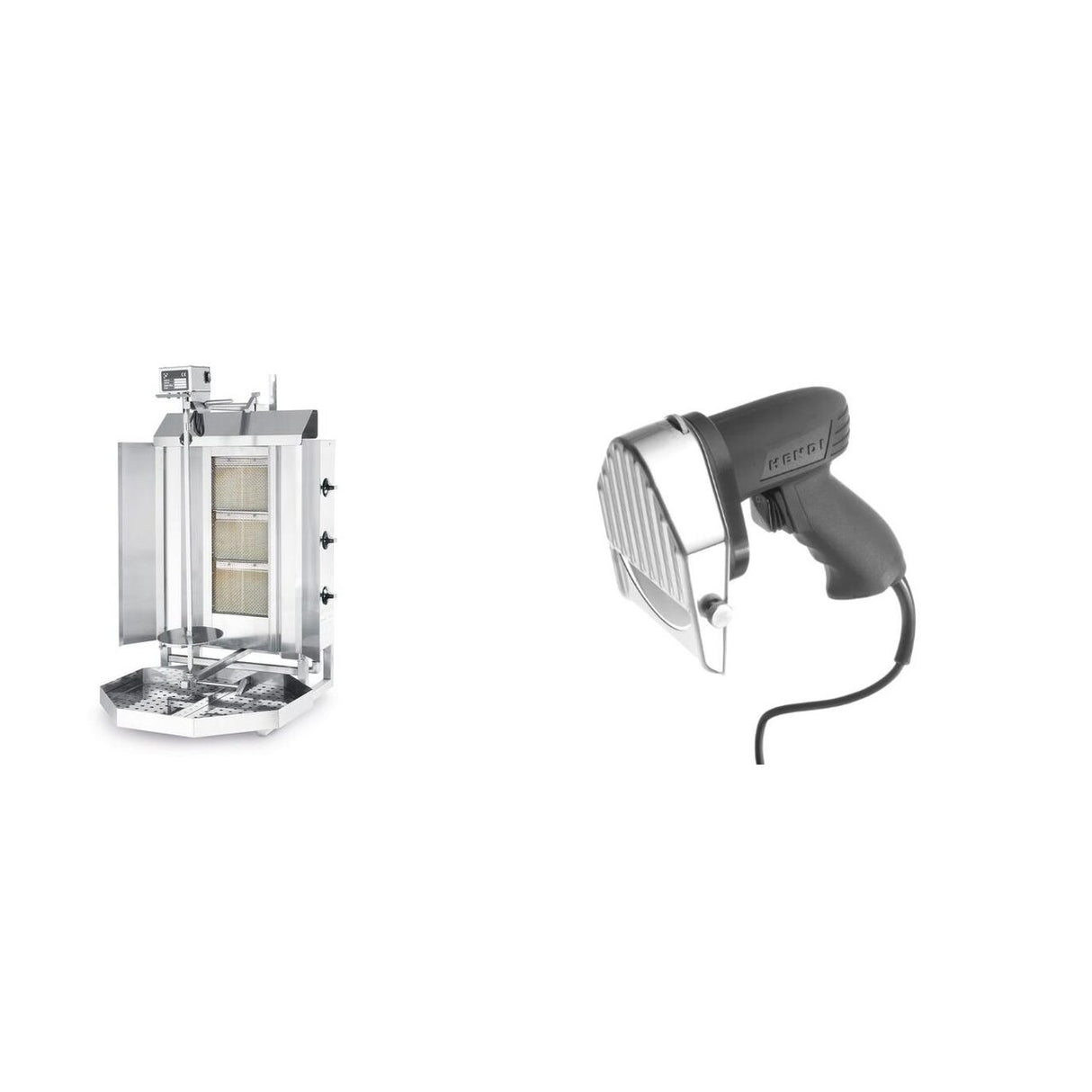 Pachet Kebab Grill gaz 3 arzatoare + Cutit electric kebab