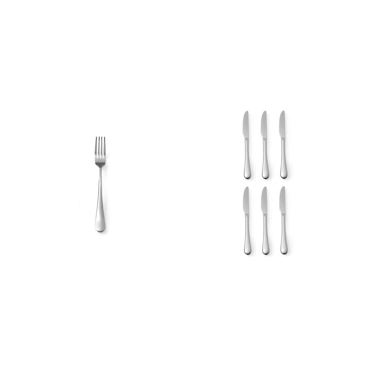 Pachet Set 6 furculițe inox + Set 6 cuțite masă inox