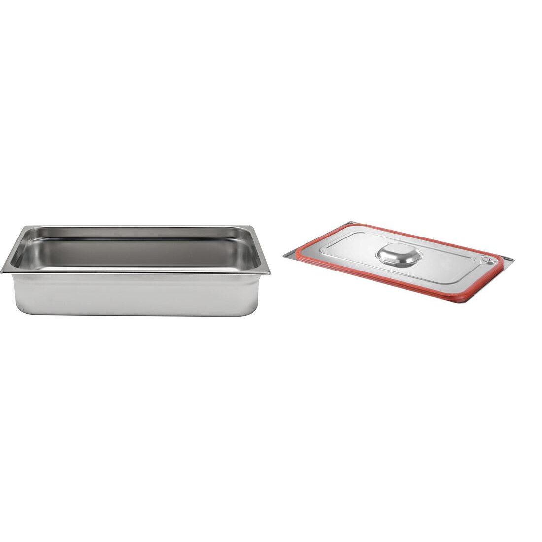 Pachet Tava GN 1/1 100mm 13.2L + Capac GN 1/1 banda silicon