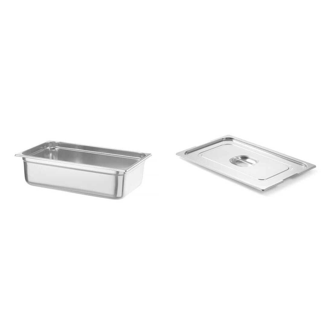 Pachet Tava GN 1/1 150mm 19.8L + Capac cu maner GN 1/1