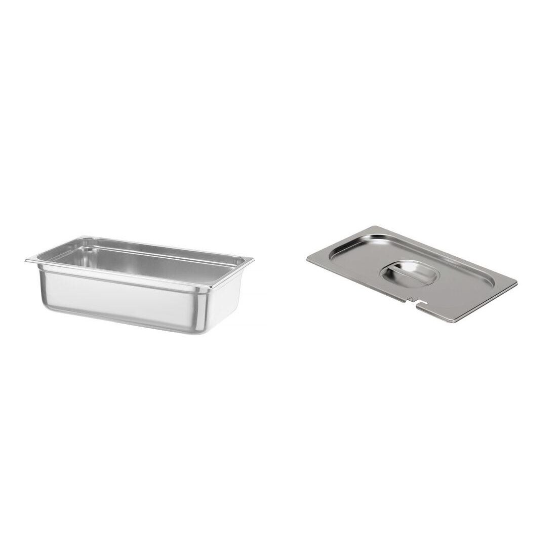 Pachet Tava GN 1/1 150mm 19.8L + Capac GN 1/1 cu fanta
