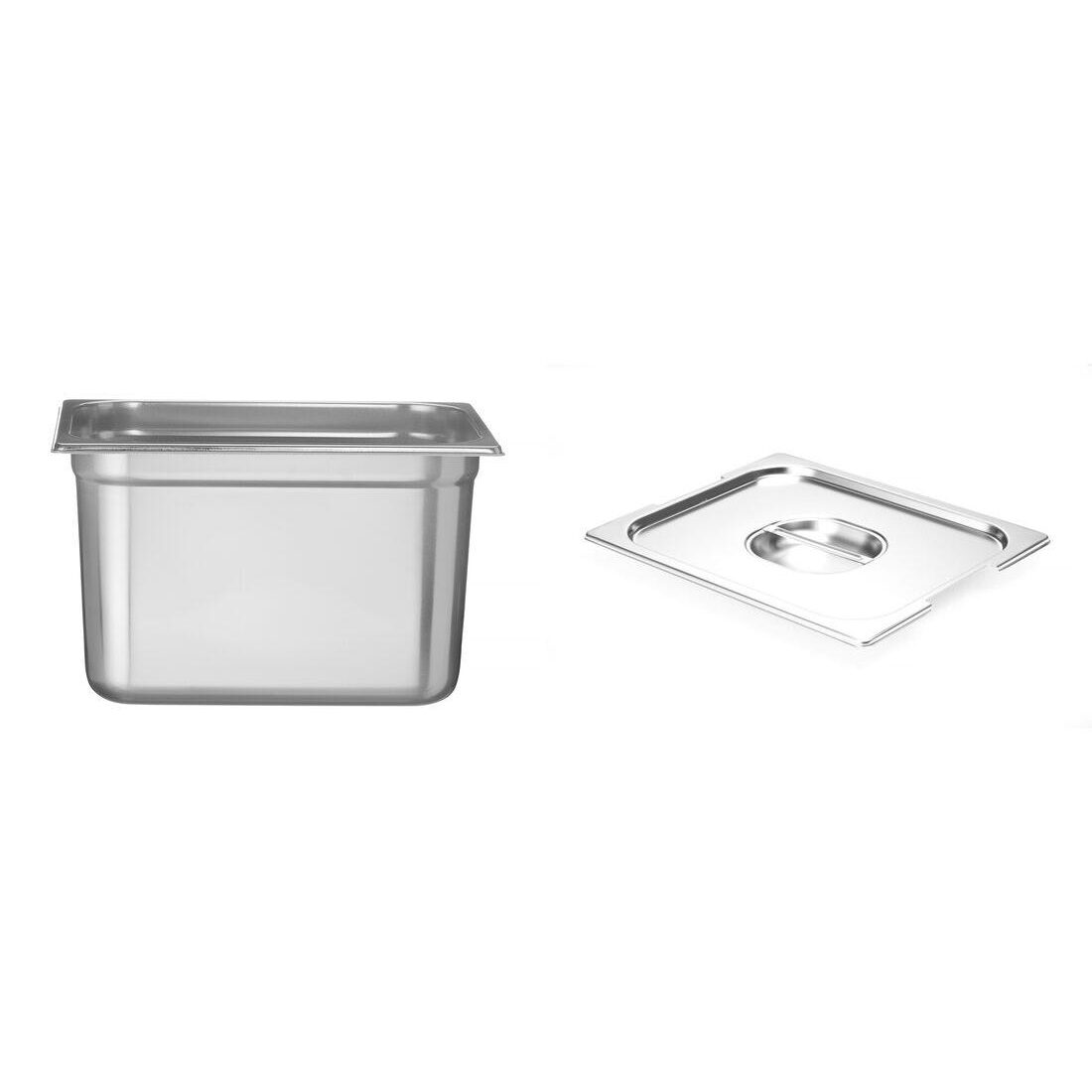 Pachet Tava GN 1/2 200mm 12.5L + Capac cu maner GN 1/2