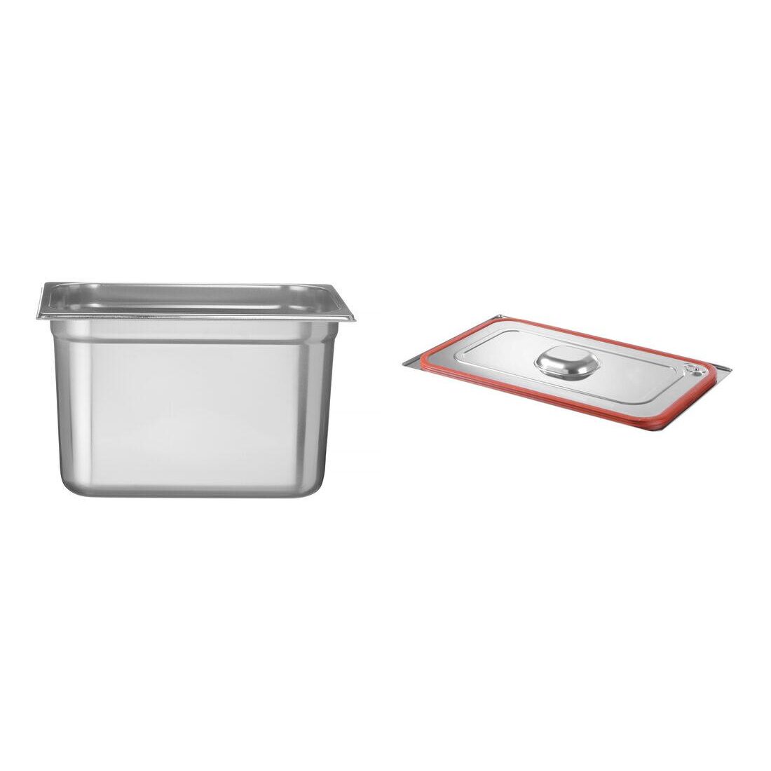 Pachet Tava GN 1/2 200mm 12.5L + Capac GN 1/2 banda silicon