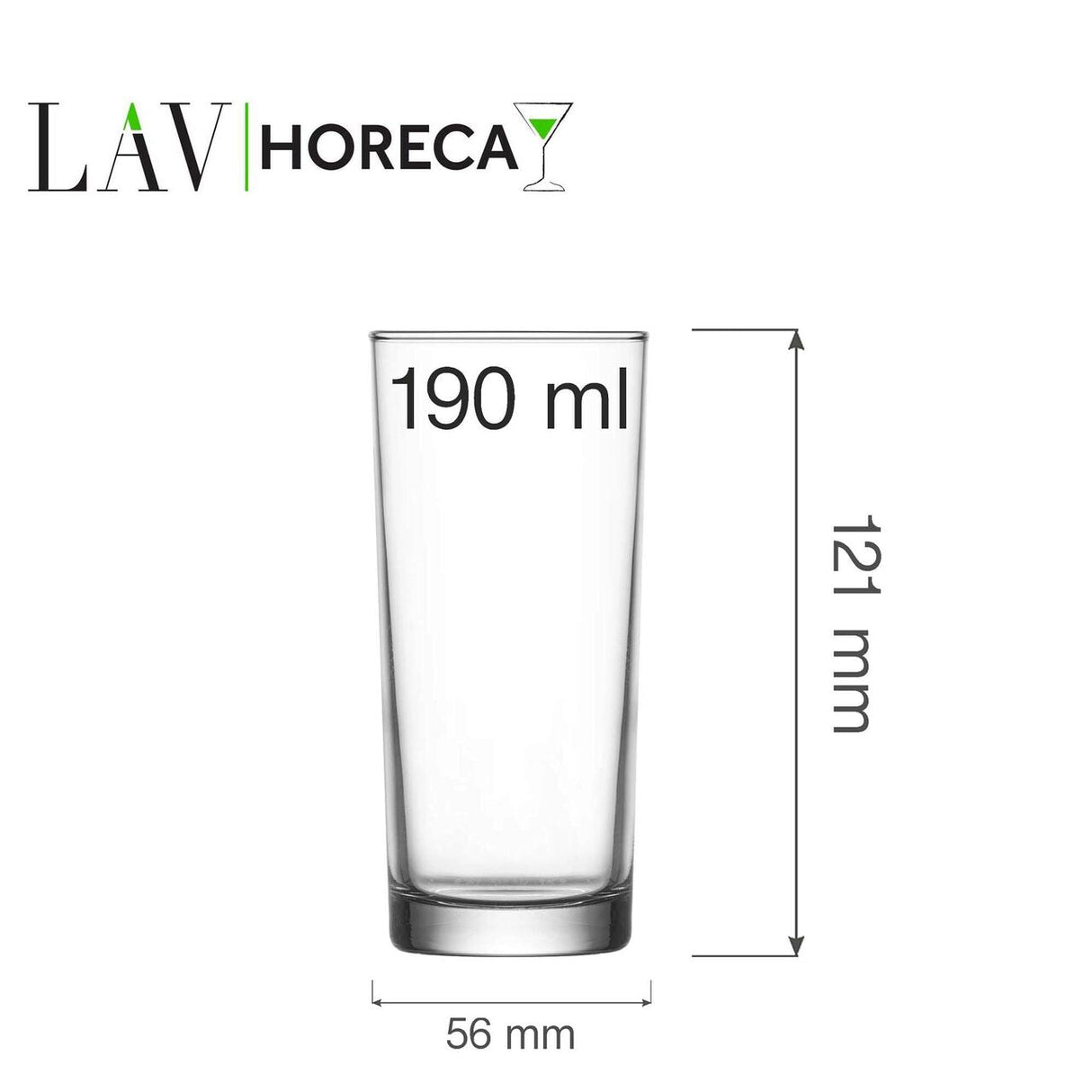 Pahar inalt Berna 190ml, LAV