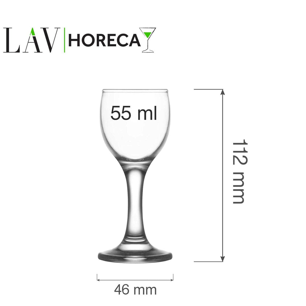 Pahar pentru vodca si lichior Sofia, 55ml, LAV