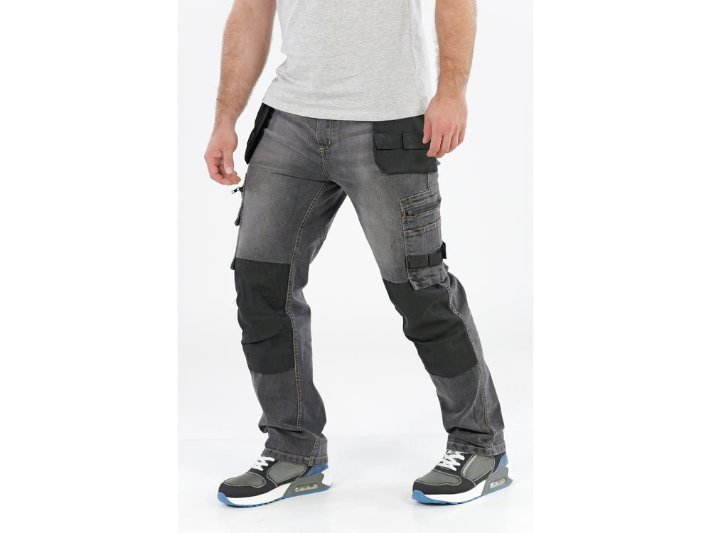 PANTALONI DE LUCRU, JEANS GRI, CU ELASTAN, MARIMEA S Yato YT - 79060 - 325 g, rezistent Yato - scule electrice si unelte profesionale - BricoMart