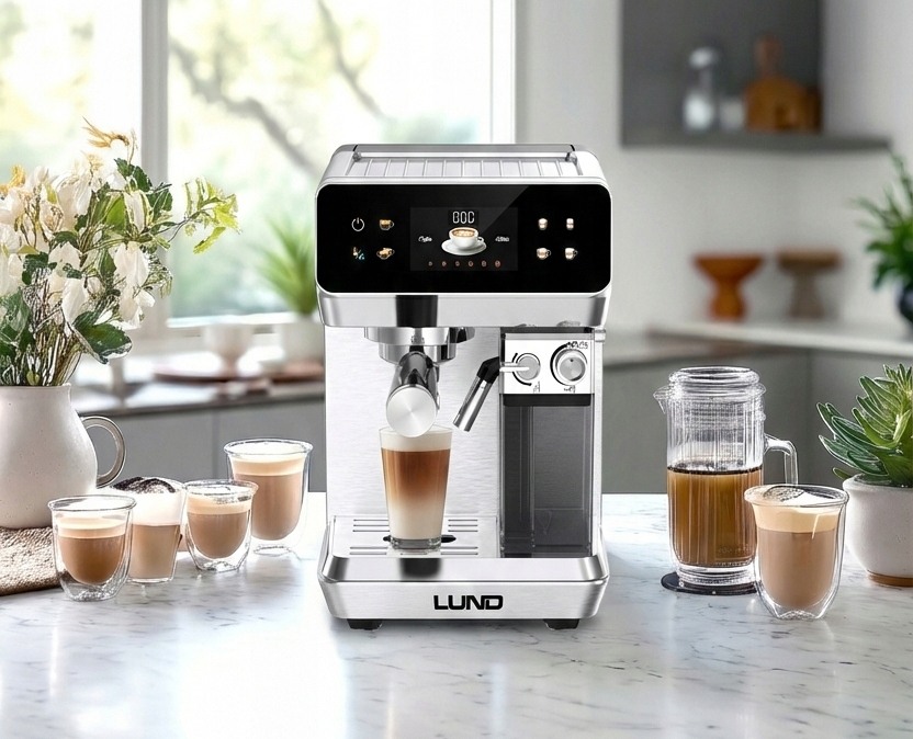 Espressor automat cu spumare lapte LUND 68503, 1350 W, 20 bar, 8 programe