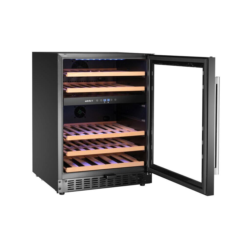 Racitor de vin, 2 zone, 44 sticle, Arktic, negru, 570x595x(H)820mm