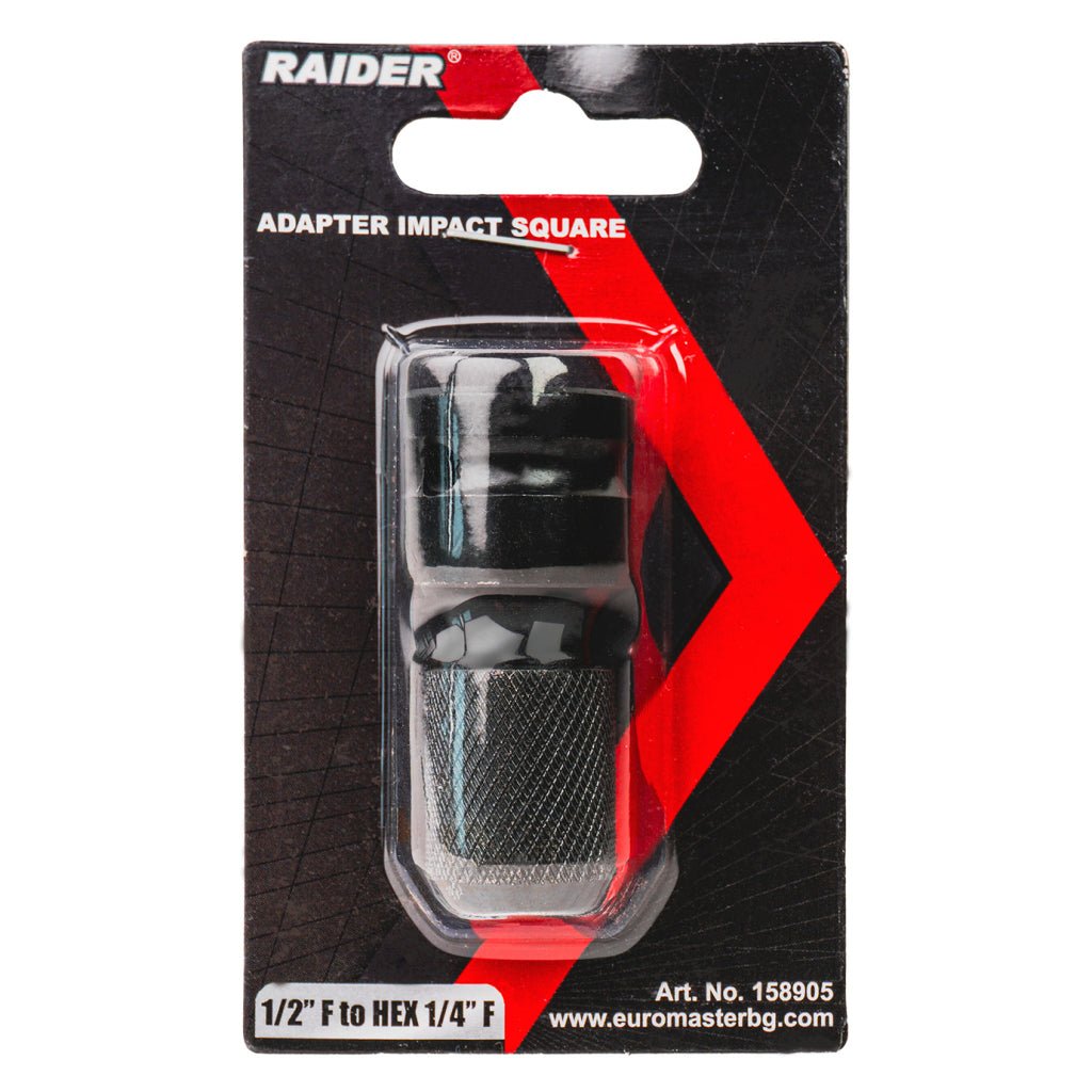 RAIDER Adaptor Impact patrat 1/2"F la HEX 1/4"F RD Raider - scule electrice si unelte profesionale - BricoMart