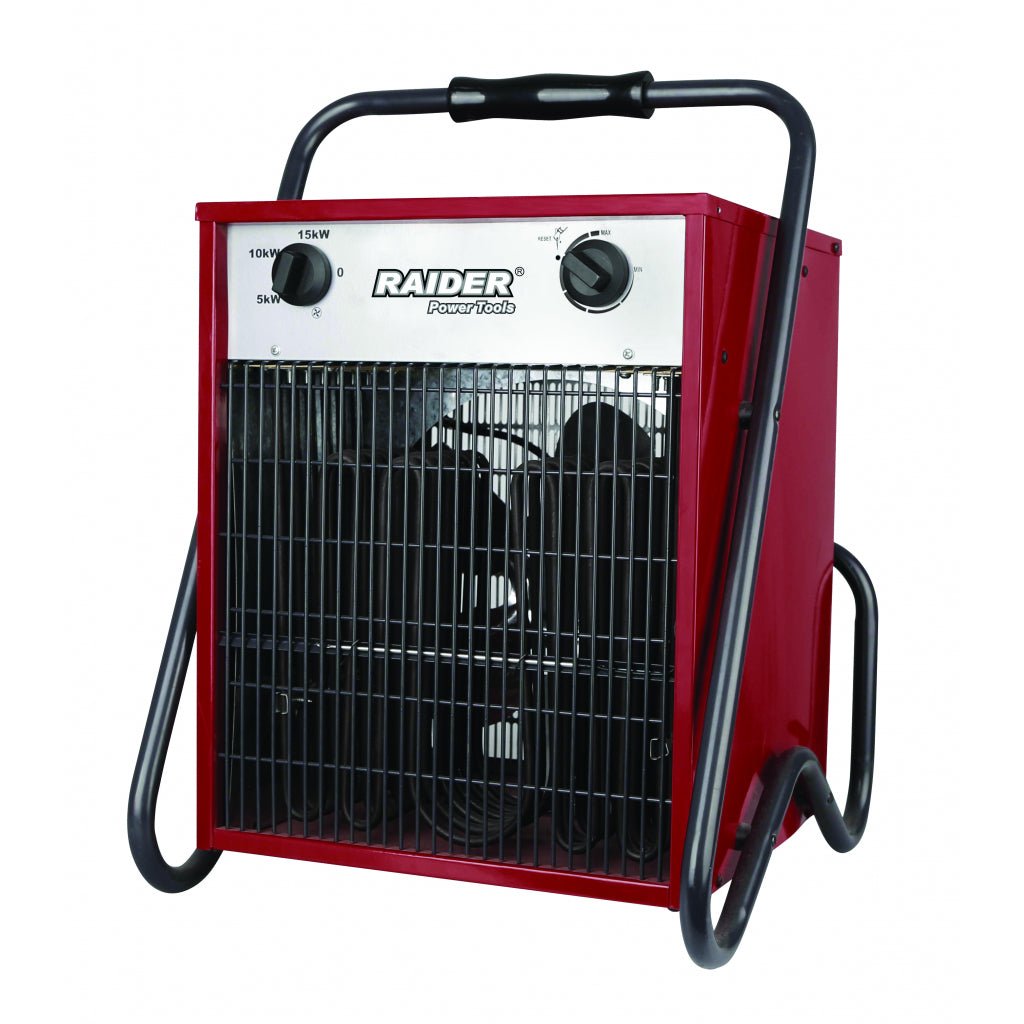 RAIDER Aeroterma electrica 15kW RD - EFH15 Alimentare trifazica Maner pentru transportul facil Reglajul treptelor de putere Raider - scule electrice si unelte profesionale - BricoMart