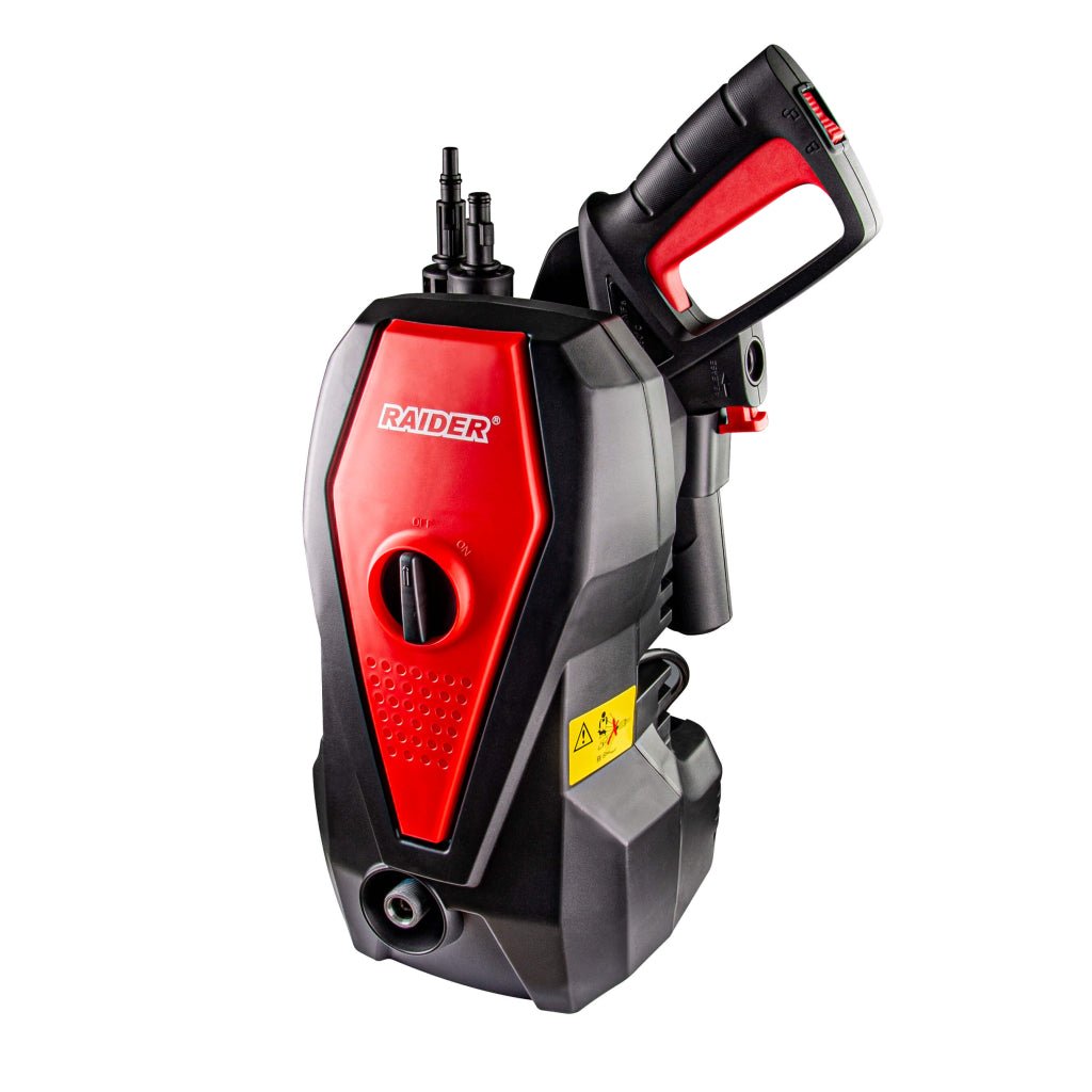 RAIDER Aparat de spalat cu presiune 1400W 10MPa 5L/min RD - HPC09 Cu puterea sa de 1400 W, își găsește aplicație in sarcinile de curățare de zi cu zi. Confortabil si usor de transportat Raider - scule electrice si unelte profesionale - BricoMart