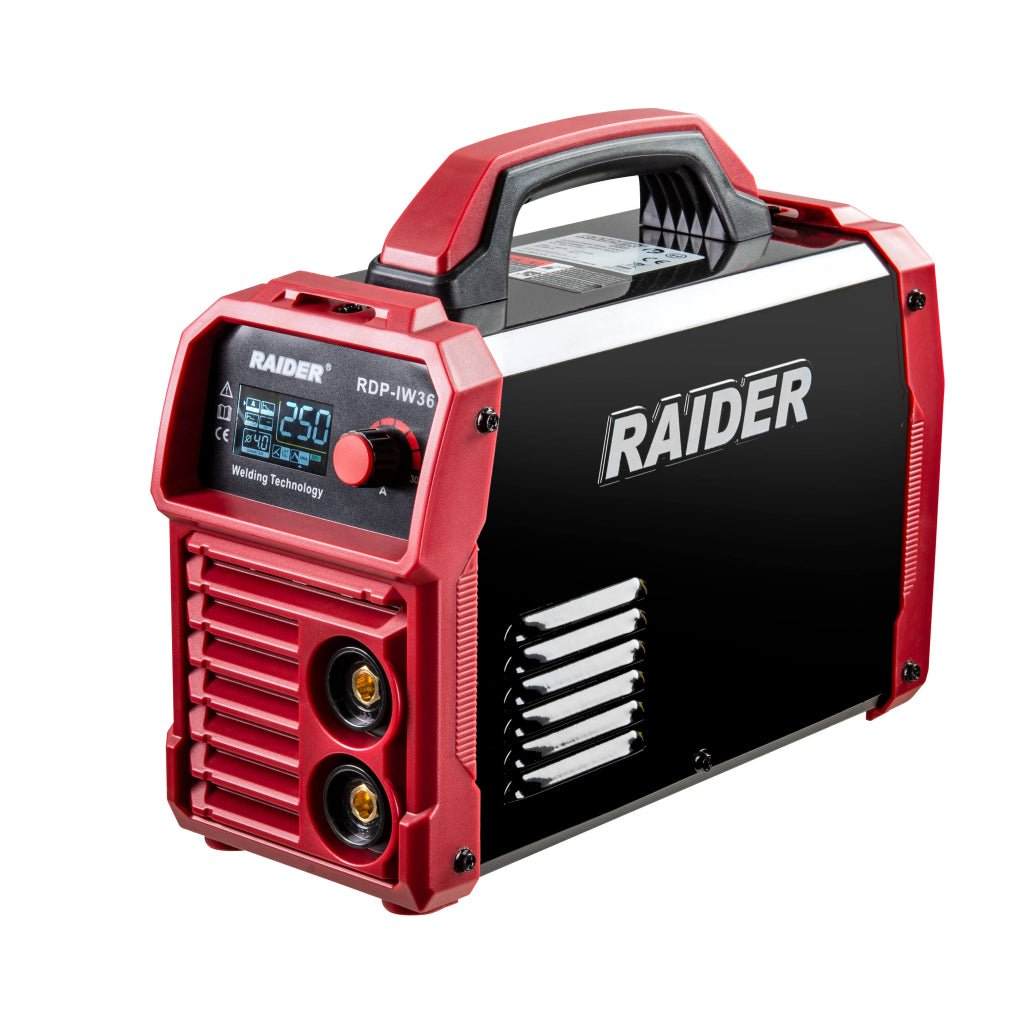RAIDER Aparat de sudura tip inverter 250A RDP - IW36 Este destinat sudării manuale cu electrod de tungsten Echipat cu ventilator, display LCD, potențiometru pentru reglare D Raider - scule electrice si unelte profesionale - BricoMart