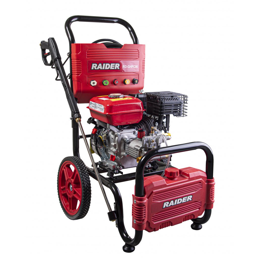 RAIDER Aparat spalat cu presiune pe benzina 5200W 20MPa RD - GHPC06 Pompa axiala autoamorsanta 4 diuze cu pre siune 1 Diuze pre siune mica Raider - scule electrice si unelte profesionale - BricoMart