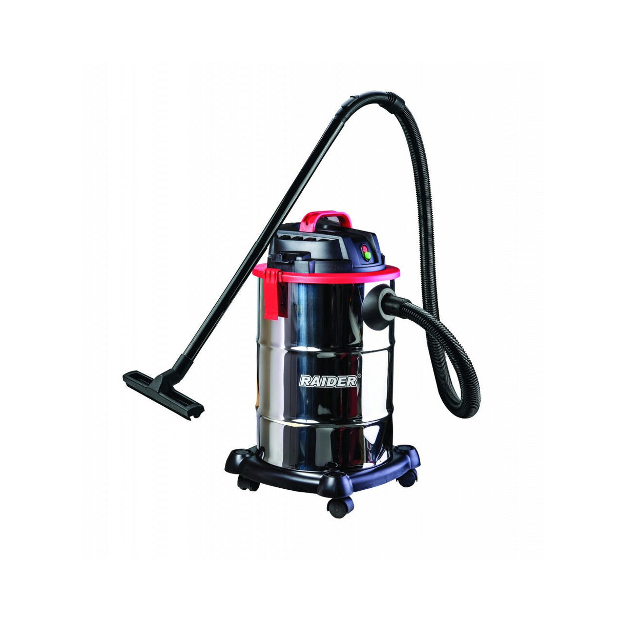 RAIDER Aspirator umed/uscat 1200W 30L RD - WC07 Conteiner de INOX Construit pe roti Motor puternic Raider - scule electrice si unelte profesionale - BricoMart