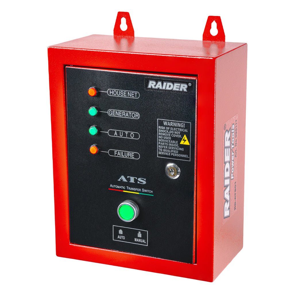 RAIDER Comutator automat de transfer ATS pentru 10kW 380V RD - ATS01 Suportă sisteme de până la 10 kW, fiind potrivit pentru instalații mici și medii, cum ar fi birouri, mici afaceri sau lo Raider - scule electrice si unelte profesionale - BricoMart