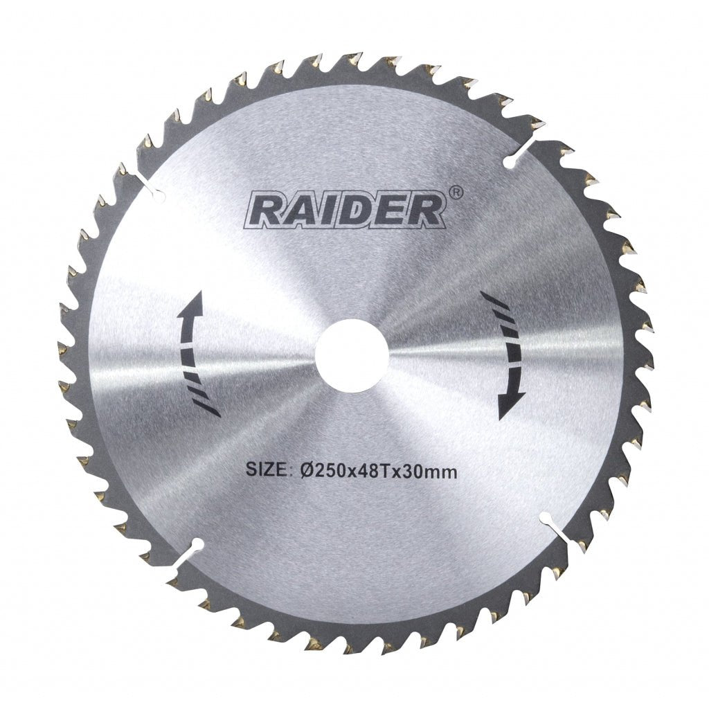 RAIDER Disc circular pentru lemn 250x48Tx30mm Potrivit pentru taierea lemnului Pastile din carburi Raider - scule electrice si unelte profesionale - BricoMart