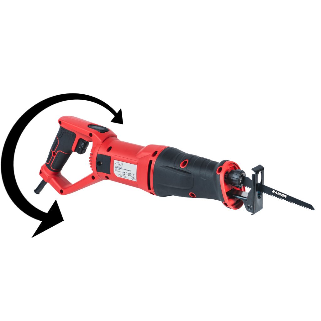 RAIDER Fierastrau sabie 750W prindere SDS RD - RS38 Motor de 750 W Funcție de schimbare rapidă a lamei Mânerul rotativ oferă flexibilitate în diferite poziții de tăiere Pot Raider - scule electrice si unelte profesionale - BricoMart