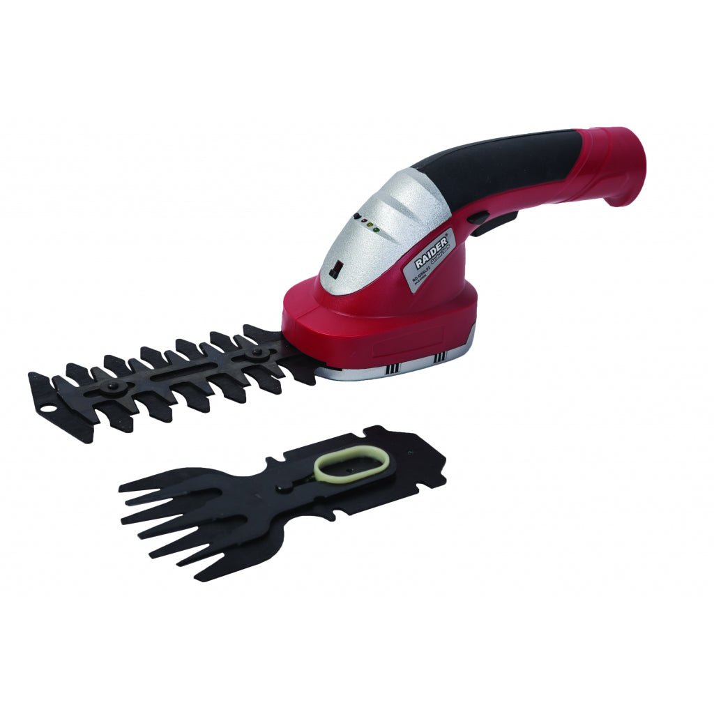 RAIDER Foarfeca iarba si arbusti 7.2V Li - ion 1.5 Ah RD - GSSL02 LED battery Indicarea incarcarii Acoperire moale si aderenta pe manere pentru utilizare indelungata Raider - scule electrice si unelte profesionale - BricoMart