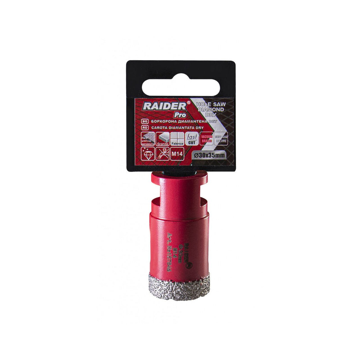 RAIDER Freza diamantata pentru frezare uscata M14 x 30 mm Utilizare indelungata Taiere extrem de rapida Taiere fara apa Carotele de gaurire sunt proiectate sa fie montate pe poli Raider - scule electrice si unelte profesionale - BricoMart