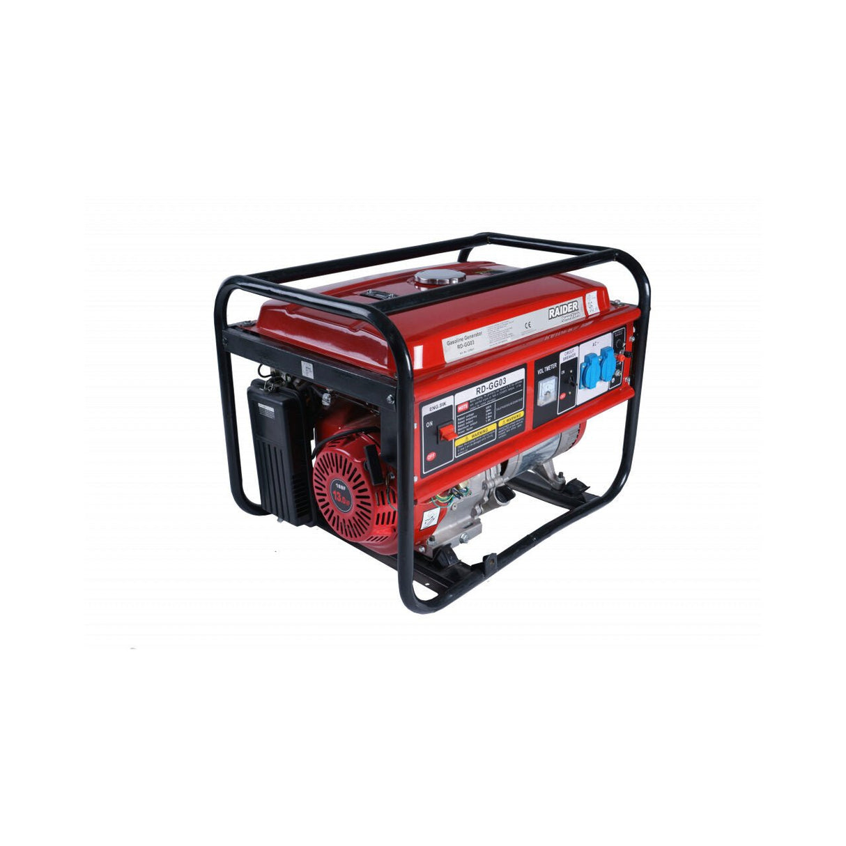 RAIDER Generator benzina 5kW RD - GG03 Maner pentru transport Voltmetru Ierire curent alternativ Ierire curent continuu Pornire manuala Raider - scule electrice si unelte profesionale - BricoMart