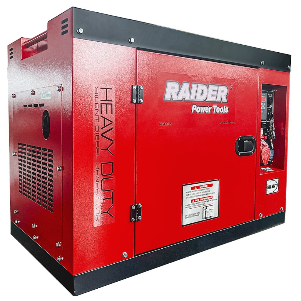RAIDER Generator Diesel 10kW 230V&380V pornire electricaATS RD - GG15 Generatorul oferă o putere stabilă de 10 kW, fiind ideal pentru alimentarea unui număr mare de dispozitive și utilaje Su Raider - scule electrice si unelte profesionale - BricoMart
