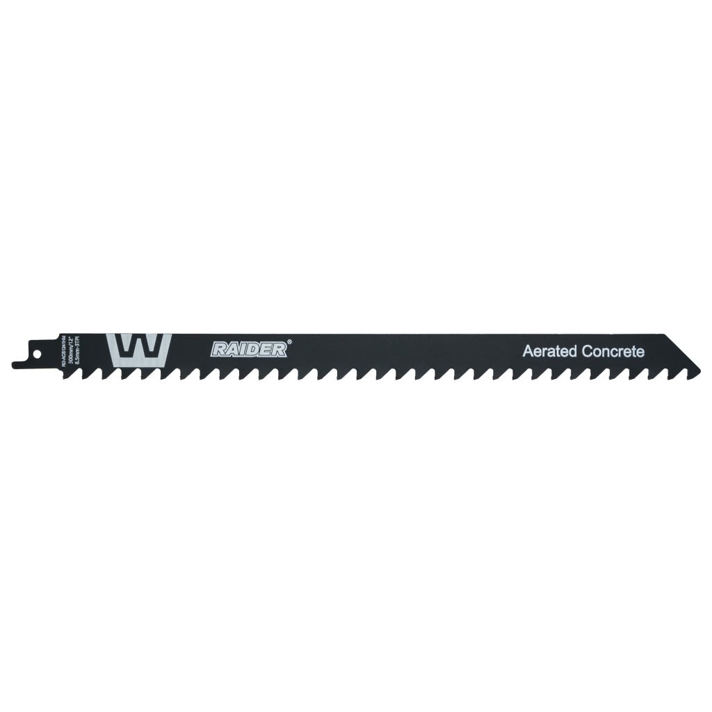 RAIDER Lama fierastrau sabie AC 300mm 8,5mm 3TPI RD-ACS1241HM Cuțitul RD-ACS1241HM este special conceput pentru tăierea betonului celular Cu o lungime de 300 mm, oferă un curs de luc Raider - scule electrice si unelte profesionale - BricoMart