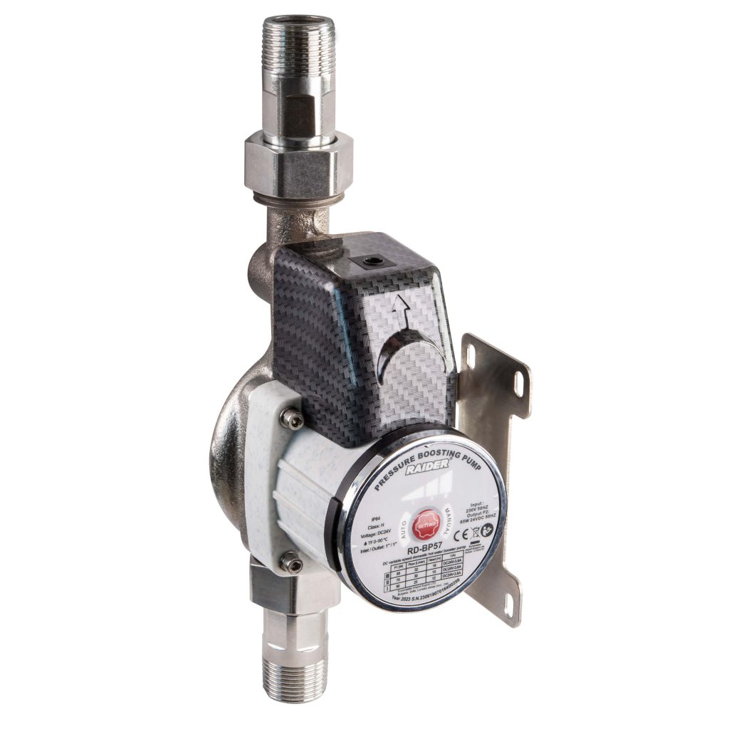 RAIDER Pompa de presiune booster 85W 1" 32L/min 18m RD - BP57 Modinteligent cu senzor de debit de apă încorporat Instalare usoara Baza stabila Se caracterizează prin eficiență și con Raider - scule electrice si unelte profesionale - BricoMart