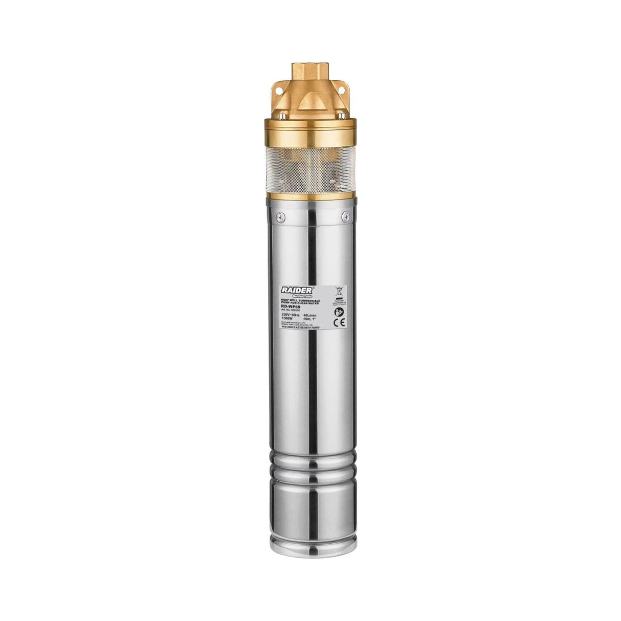 RAIDER Pompa submersibila de adancime 1.5kW 1" 40L/min 99m RD - WP69 Pompă submersibilă , cu adancime de lucru până la 99 m Ideal pentru udarea curtilor sau irigarea in agricultura, dar si Raider - scule electrice si unelte profesionale - BricoMart