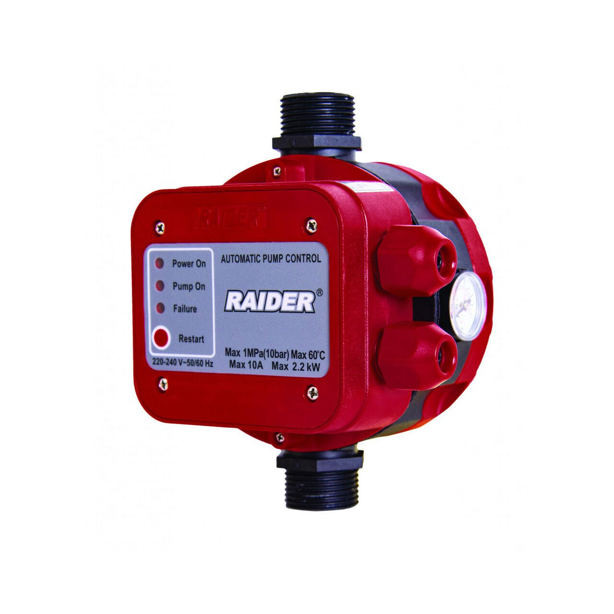 RAIDER Presostat electronic 2.2kW max. pressure 1MPa 1" RD - EPC02 Manometru Pre siune ajustabila Relee japoneze marca OMRON Raider - scule electrice si unelte profesionale - BricoMart