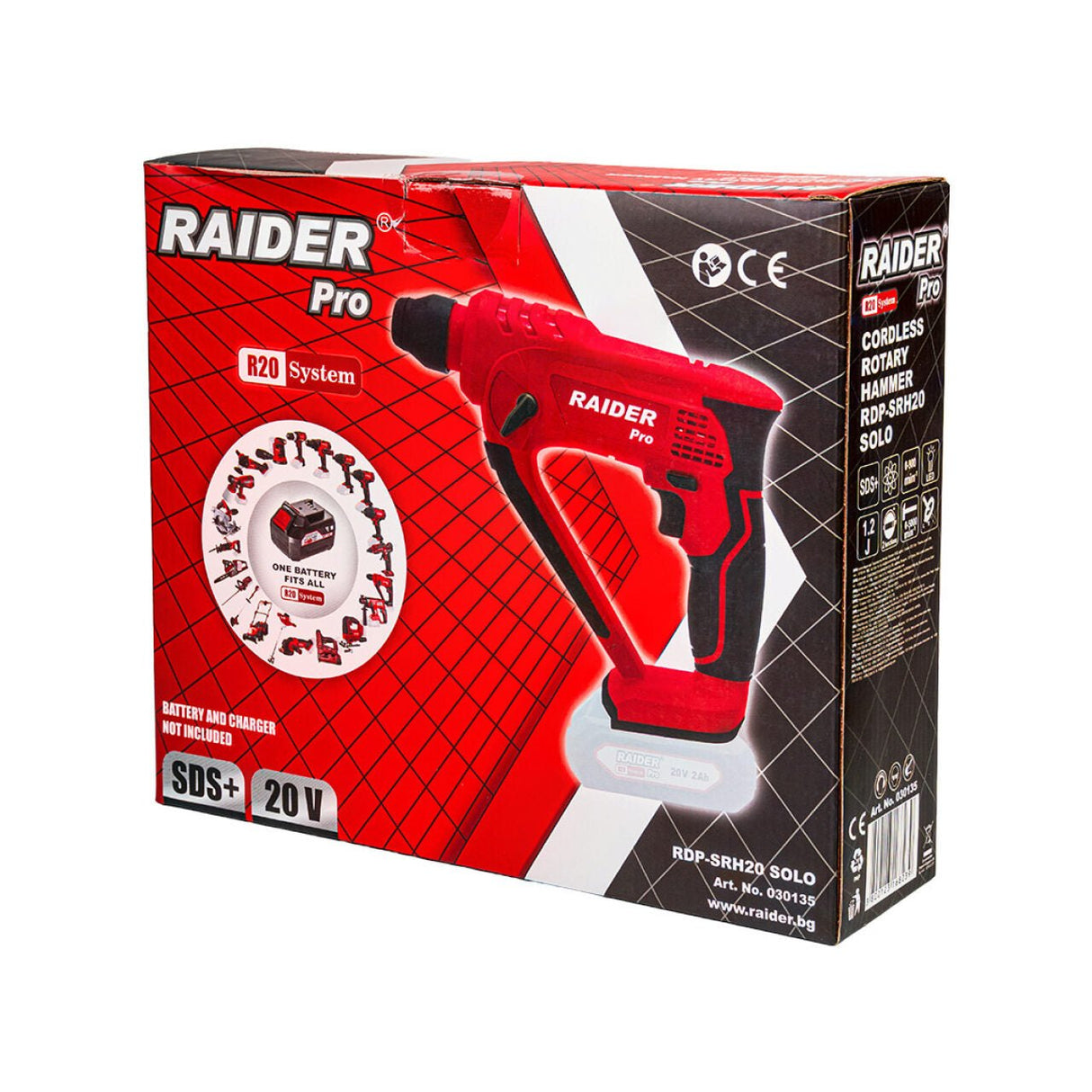 RAIDER R20 Ciocan rotopercutor SDS - plus 20V RDP - SRH20 Solo 2 functii Schimbator de sens Lumina de lucru cu LED Prindere SDS+ Raider - scule electrice si unelte profesionale - BricoMart