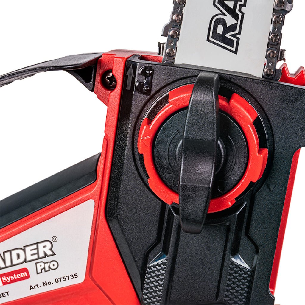 RAIDER R20 Fierastrau cu lant 150mm SDS 1/4"36 Oil 4Ah RDP CCS20 Raider Pro R20 System Usor si confortabil Intinzator ce nu are nevoie de scule suplimentare Raider - scule electrice si unelte profesionale - BricoMart